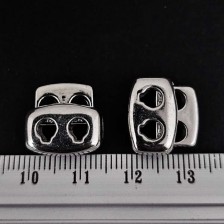 Стопор металізований овальний 15мм, срібло