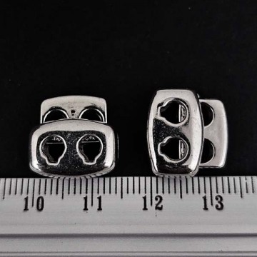 Стопор металізований овальний 15мм, срібло - furnitura.com.ua