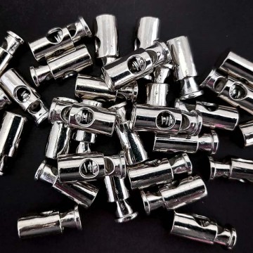 стопор подвійний односторонній, срібло, упак. 100 шт - furnitura.com.ua