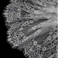 Мереживо Zira шантильї біле, 30 см, купон 3 м