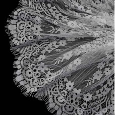 Кружево Zira шантильи белое, шир 30 см | furnitura.com.ua