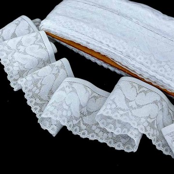 кружево стрейч белое, шир 6,5 см - furnitura.com.ua