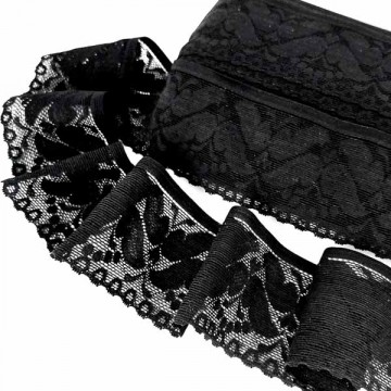 кружево стрейч черное, шир 6,5 см - furnitura.com.ua