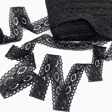 Мереживо кроше чорне , шир 3 см МУ-121 100 ярд | furnitura.com.ua