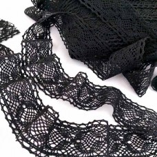Мереживо кроше чорне , шир 4 см МУ-153 100 ярд | furnitura.com.ua