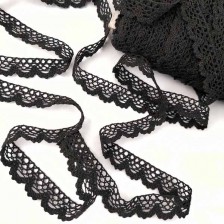 Кружево кроше черное , шир 2 см МУ-5655 200 ярд
