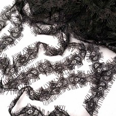 Кружево шантильи черное, 2.5 см, 120 м | furnitura.com.ua