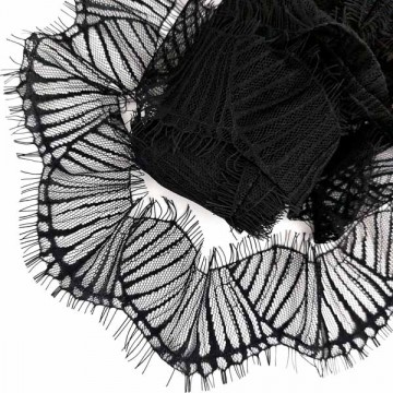 Кружево Zira шантильи, черное 7 см - furnitura.com.ua
