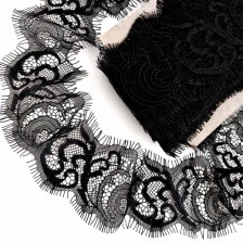 Кружево Zira шантильи, черное 5 см, арт J109