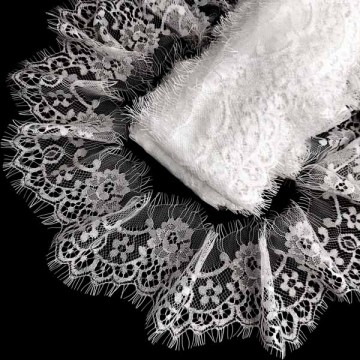 Кружево Zira шантильи, белое 9 см, арт А311 - furnitura.com.ua
