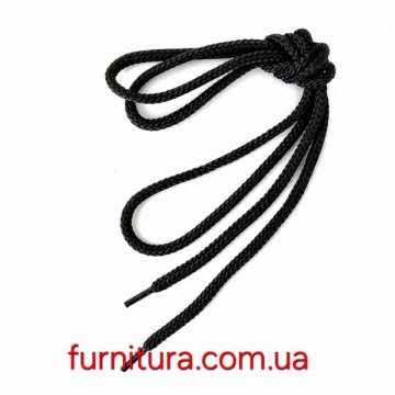 шнурки 120/150 см круглі чорні (уп 50 пар) - furnitura.com.ua