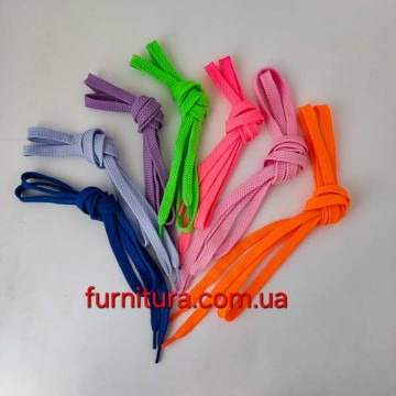 шнурки 120/150 см плоскі кольорові - furnitura.com.ua