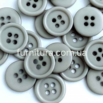 пуговица F L24/4 уд, серо-зеленая, уп. 500 шт - furnitura.com.ua