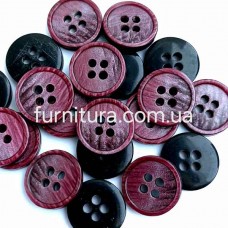 гудзик F L23/4 уд, бордовий мармур №2800, уп.500 шт | furnitura.com.ua