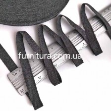 Тесьма х/б (кіперна) темно-сіра, 10мм