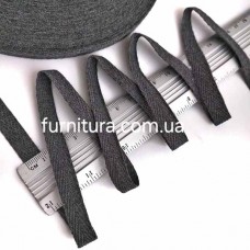 Тесьма х/б (кіперна) темно-сіра, 10мм | furnitura.com.ua