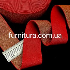 Резинка червона +люрекс золото, 5 см | furnitura.com.ua