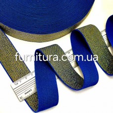 Резинка синя +люрекс золото, 3 см | furnitura.com.ua