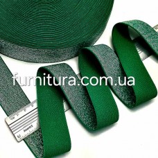 Резинка зелена +люрекс срібло, 3 см | furnitura.com.ua