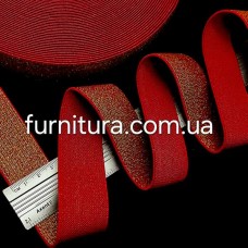 Резинка червона +люрекс золото, 3 см | furnitura.com.ua