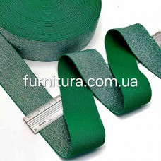 Резинка зелена +люрекс срібло, 5 см | furnitura.com.ua
