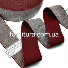Резинка бордо +люрекс срібло, 5 см | furnitura.com.ua