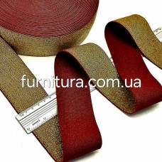 Резинка бордо +люрекс золото, 5 см | furnitura.com.ua
