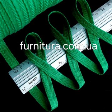 тасьма кіперна х/б 10 мм, зелена № 5119 (200м) - furnitura.com.ua