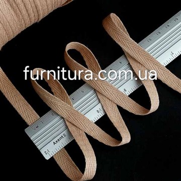 тасьма кіперна х/б 10 мм, бежева № 5148 (250м) - furnitura.com.ua