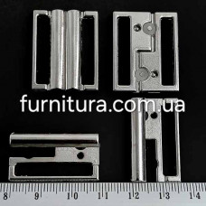 Застежка для купальника серебро, 2.5 см+силикон | furnitura.com.ua