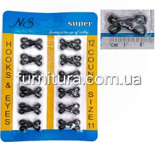 Пришивные крючки в оплетке черные, 22мм | furnitura.com.ua