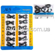 Пришивные крючки в оплетке черные, 25мм | furnitura.com.ua