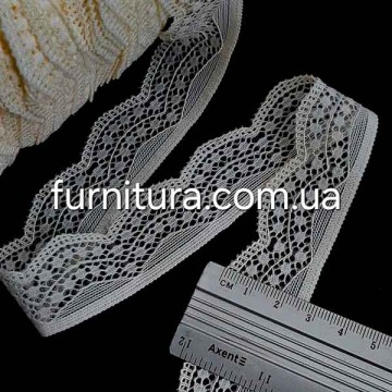 Мереживо еластичне 2.5 см, молочне - furnitura.com.ua
