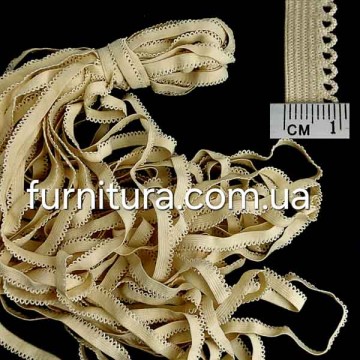 резинка ажурная бельевая 10 мм кремовая, 25 м - furnitura.com.ua