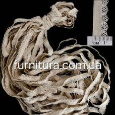 Резинка ажурная бельевая 10 мм бежевая, 25 м | furnitura.com.ua