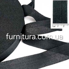 Тесьма метиновая (окантовочная) черная, 25 мм