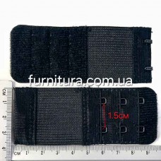 Застежка-удлинитель черная, 3 ряда х 2 петли | furnitura.com.ua