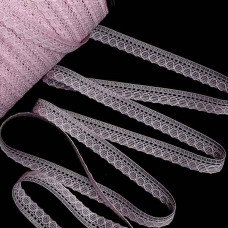 Кружево паутинка 1 см, розовое | furnitura.com.ua