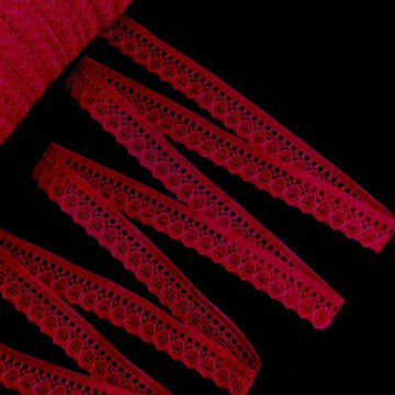 Кружево паутинка 1 см, красное - furnitura.com.ua