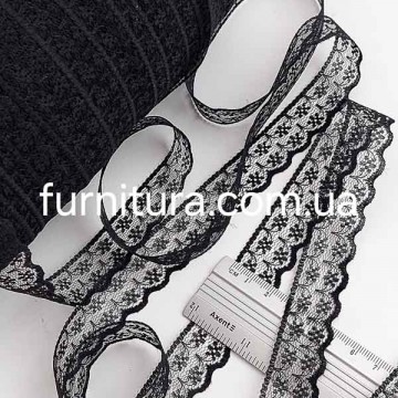 Кружево паутинка 2 см,черное - furnitura.com.ua