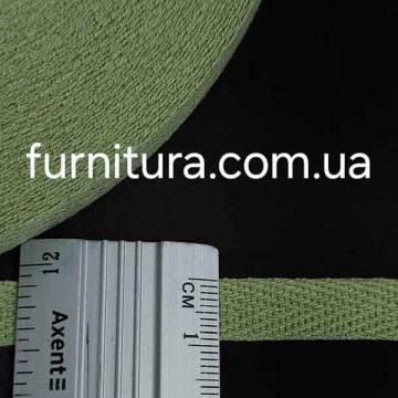 Тесьма х/б (кіперна) салатова, 10мм - furnitura.com.ua