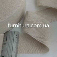Тесьма х/б (кіперна) натуральна, 40мм | furnitura.com.ua