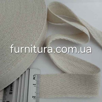 Тесьма х/б (киперная) натуральная, 20мм - furnitura.com.ua