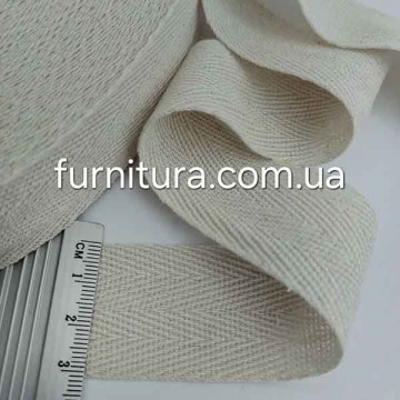 Тесьма х/б (кіперна) натуральна, 30мм - furnitura.com.ua