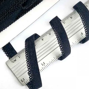 резинка ажурная бельевая 10 мм черная, 23 м - furnitura.com.ua