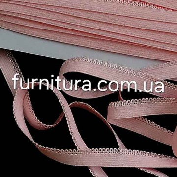 резинка ажурная бельевая 10 мм розовая, 23 м - furnitura.com.ua