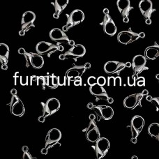 Карабин, 8х5 мм серебро, 50 шт | furnitura.com.ua