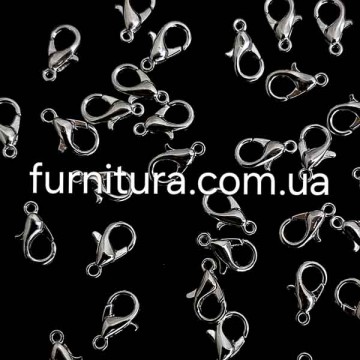 Карабин, 8х5 мм серебро, 50 шт - furnitura.com.ua