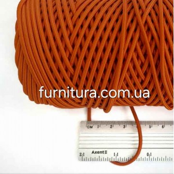 Канат-резина 3 мм боб- 100 м - помаранчева (77) - furnitura.com.ua