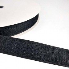 липучка  чорна  2,5 см х 25 м, жостка частина